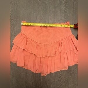 THE PANTS STORE LIGHT ORANGE RUFFLE MINI SKORT - Size Small SKU:484